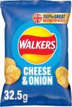 Walkers Cheese & Onion Crisps, 32.5g - Case of 32