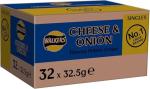 Walkers Cheese & Onion Crisps, 32.5g - Case of 32