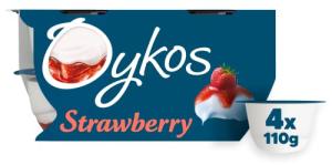 Oykos Strawberry Greek Yogurt 4x110g Pack