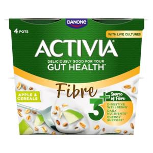 Activia Apple & Cereals Fibre Yoghurt 4x115g