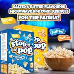 SOL 12pk x 85g Stop 'n' Pop Microwave Popcorn, Salted & Butter Flavoured Pop Corn Kernels, Perfect Tasty Snack for Family Movie Nights, Easy to Prepare, Ideal for Sharing Fun Moments at Home