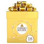 Ferrero Rocher Pralines, Chocolate Gift Box, Whole Hazelnut Covered in Milk Chocolate and Nut Croquante, Pack of 18 (225g)