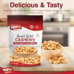 Tropgo Roasted Cashew Nuts 500g - Packed Fresh, Lightly Salted Cashews with Fibre, Protein and Minerals, Perfect for Snacking - Kosher Approved Cashews - Bulk Buy Nuts