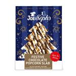 Joe & Seph's Festive Chocolate Popcorn Slab (1x115g)|salted caramel gourmet popcorn, belgian milk and white chocolate air-popped popcorn, gifts for men and women, festive snacks
