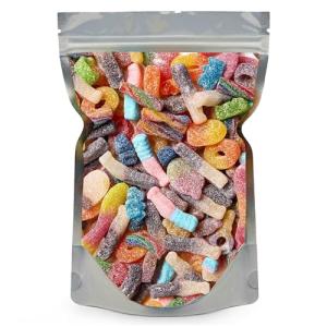 GRO VITS – Fizzy Pick & Mix Sweets Quality Jelly Sweets Classic Retro Candy Selection Assortment Fizzy Gummy Gift Bag for Gifting Children & Adults - 500g Pouch