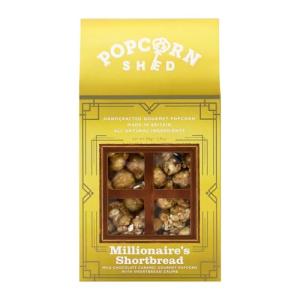 Popcorn Shed Millionaire's Shortbread Gourmet Popcorn (1 x 80g) - Caramel with Belgian Milk Chocolate & Shortbread Crumbs, Easy & Low Calorie Snack, Perfect for Parties, Movie Nights & Gifting