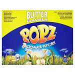 Popz Butter Microwave Popcorn 6 x 90g - Pack of 2