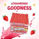 Sweetzone Strawberry Pencils, Retro Sweets Tub, Candy Sticks, 100 pcs, Halal Sweet, Sweets Bulk, Gummy American Candies, UK British Candy Enthusiasts