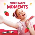 Sweetzone Strawberry Pencils, Retro Sweets Tub, Candy Sticks, 100 pcs, Halal Sweet, Sweets Bulk, Gummy American Candies, UK British Candy Enthusiasts