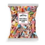 GRO VITS – Fizzy Pick & Mix Sweets Quality Jelly Sweets Classic Retro Candy Selection Assortment Fizzy Gummy Gift Bag for Gifting Children & Adults - 500g Pouch