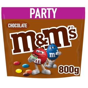 M&M'S Chocolate Bag, Milk Chocolate, 800g Party Bag, Bulk Chocolate, Ideal for Gift, Snacks and Sharing