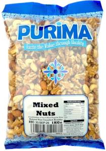 Mixed Nuts 1kg – Fresh 4 Nut Mix of Cashews Almonds Walnuts Brazil Mixture - Selection of Raw Whole Natural Plain Unsalted Unroasted - No Peanuts Healthy Snacks Large Bulk for Eating Keto Gift PURIMA