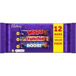 Cadbury Chocolate Bars Value Pack, Includes 4 x Boost's, 4 x Crunchie's & 4 x Wispa's, 12 Bars (Pack of 1)