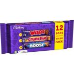 Cadbury Chocolate Bars Value Pack, Includes 4 x Boost's, 4 x Crunchie's & 4 x Wispa's, 12 Bars (Pack of 1)
