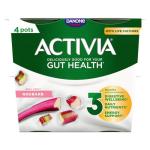 Activia Rhubarb Yoghurt, 4 x 115g