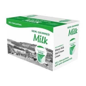Lakeland Semi-Skimmed Milk Pods 12ml (Pack of 120) | Convenient Long-Life Milk Portions for Hot Beverages | Long Shelf Life | Suitable for Various Settings