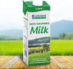 Lakeland Long-life Semi Skimmed UHT Milk, Calcium, High in Protein, 1L (Pack of 12, Total 12000ml)
