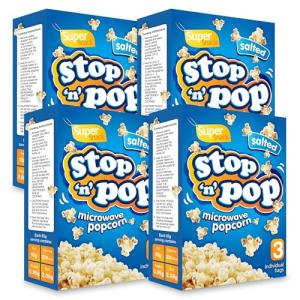 SOL 12pk x 85g Stop 'n' Pop Microwave Popcorn, Salted Flavoured Pop Corn Kernels, Ready in Minutes Tasty Snack for Family Movie Nights, Easy to Prepare, Ideal for Sharing Fun Moments at Home