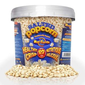 MacCorns Salted Popcorn Sharing Bucket - 10 Litre Mega Bucket Salted Popcorn Traditional Popped Pop corn, Perfect for Movie Nights or Parties