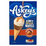 Askeys The Deluxe Waffle Salted Caramel Dipped Cones, Pack of 6