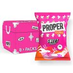 PROPER Popcorn, 90g Sharing Bag, Pack of 8, 94 kcal, Natural Flavourings, Vegan, Gluten-Free (Sweet Popcorn)