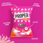 PROPER Popcorn, 90g Sharing Bag, Pack of 8, 94 kcal, Natural Flavourings, Vegan, Gluten-Free (Sweet Popcorn)