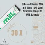 30 x Lakeland Dairies Milk In A Stick - UHT Semi Skimmed Milk Sachets - 10ml Each. Ideal for Travel, Camping, Work, Hotels, Airplanes, and Letterbox Friendly Packaging By Espresso Yourself