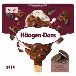 Haagen Dazs Ice Cream Stick CRUNCHY COOKIES & CREAM 3X80ML