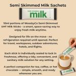 Milk Sachet Bundle – 50 x UHT Semi Skimmed Milk Sticks – Long Life Individual Portions for Coffee, Tea, Travel, Hotel, Office – WoodzyCo Exclusive