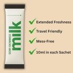 Milk Sachet Bundle – 50 x UHT Semi Skimmed Milk Sticks – Long Life Individual Portions for Coffee, Tea, Travel, Hotel, Office – WoodzyCo Exclusive