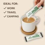 Milk Sachet Bundle – 50 x UHT Semi Skimmed Milk Sticks – Long Life Individual Portions for Coffee, Tea, Travel, Hotel, Office – WoodzyCo Exclusive