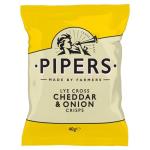 Pipers Crisps Lye Cross Cheddar and Onion 40 g, 24 Count (Pack of 1)