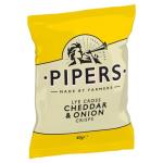 Pipers Crisps Lye Cross Cheddar and Onion 40 g, 24 Count (Pack of 1)