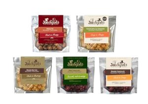 Joe & Seph's Festive Popcorn Tasting Selection (5x30g) | Mint Chocolate, Mince Pie, Brandy Butter, Toffee Apple & Cinnamon and Orange Chocolate, gourmet popcorn, festive snacks