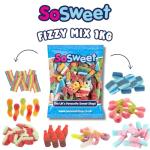SoSweet Fizzy Sweet Mix – 1kg Bulk Bag of Tangy Pick & Mix Sweets | Sour Party Candy, Sharing Treats | Fizzy Fruit Flavour Favourites | Long Shelf Life