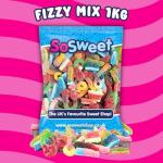 SoSweet Fizzy Sweet Mix – 1kg Bulk Bag of Tangy Pick & Mix Sweets | Sour Party Candy, Sharing Treats | Fizzy Fruit Flavour Favourites | Long Shelf Life