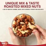 Tropgo Roasted Mixed Nuts Unsalted 500g Nut Snacks - Packed Fresh, Healthy Nuts with Fibre, Protein, and Minerals - Perfect for Snacking - Includes Almonds, Brazil Nuts, Cashews, Peanuts, & Hazelnuts