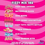 SoSweet Fizzy Sweet Mix – 1kg Bulk Bag of Tangy Pick & Mix Sweets | Sour Party Candy, Sharing Treats | Fizzy Fruit Flavour Favourites | Long Shelf Life