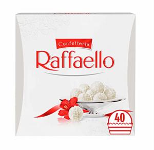 Ferrero Raffaello Pralines, White Chocolate Gift, Gifts for Christmas, Party Chocolate Box, Coconut, Crunchy Whole Almond and Smooth Cream, Box of 40 (400g)