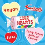 Swizzels Love Hearts Mini Rolls, Vegan Friendly Sweets- 3kg Bulk Bag
