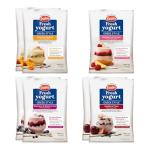 EasiYo Yogurt 7 Sachet Pack | EasiYo Greek Style Mixed Pack | Greek Style 2 x Blueberry & Blackcurrant 2 x Peach and Apricot 2x Vanilla & Plum 1x Raspberry & Lemon | Each Sachet Makes 1kg of Yogurt
