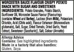 Walkers French Fries Worcester Sauce Snacks Crisps 21g