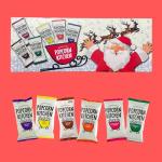 Popcorn Kitchen Christmas Popcorn Selection Box, 6 Indulgent Gourmet Recipes, Hand-popped in UK, Perfect Stocking Filler - 180g