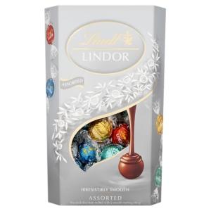 Lindt Lindor Silver Assorted Chocolate Truffles – 600g Box (Approx. 48 Balls) – Smooth Filling – Christmas, Gift, Birthday, Congratulations, Sharing Treat