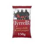 Tyrrells Sweet Chilli & Red Pepper Sharing Crisps, 150g (Pack of 4)