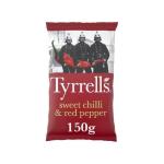 Tyrrells Sweet Chilli & Red Pepper Sharing Crisps, 150g (Pack of 4)