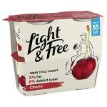 Light & Free Cherry, 0% Fat and No Added Sugar, Greek Style Yoghurt, 4x115g