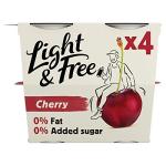Light & Free Cherry, 0% Fat and No Added Sugar, Greek Style Yoghurt, 4x115g