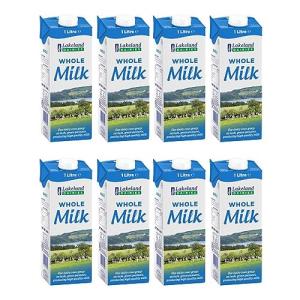 8 x 1 L Lakeland UHT Whole Milk Long Expiry