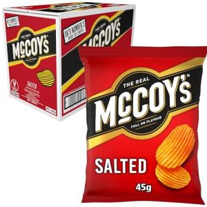 McCoys Salted Grab Bag Crisps 45g (Multipack BOX of 36) - Fully loaded with flavour, iconic ridged crisp, unmistakable crunch.